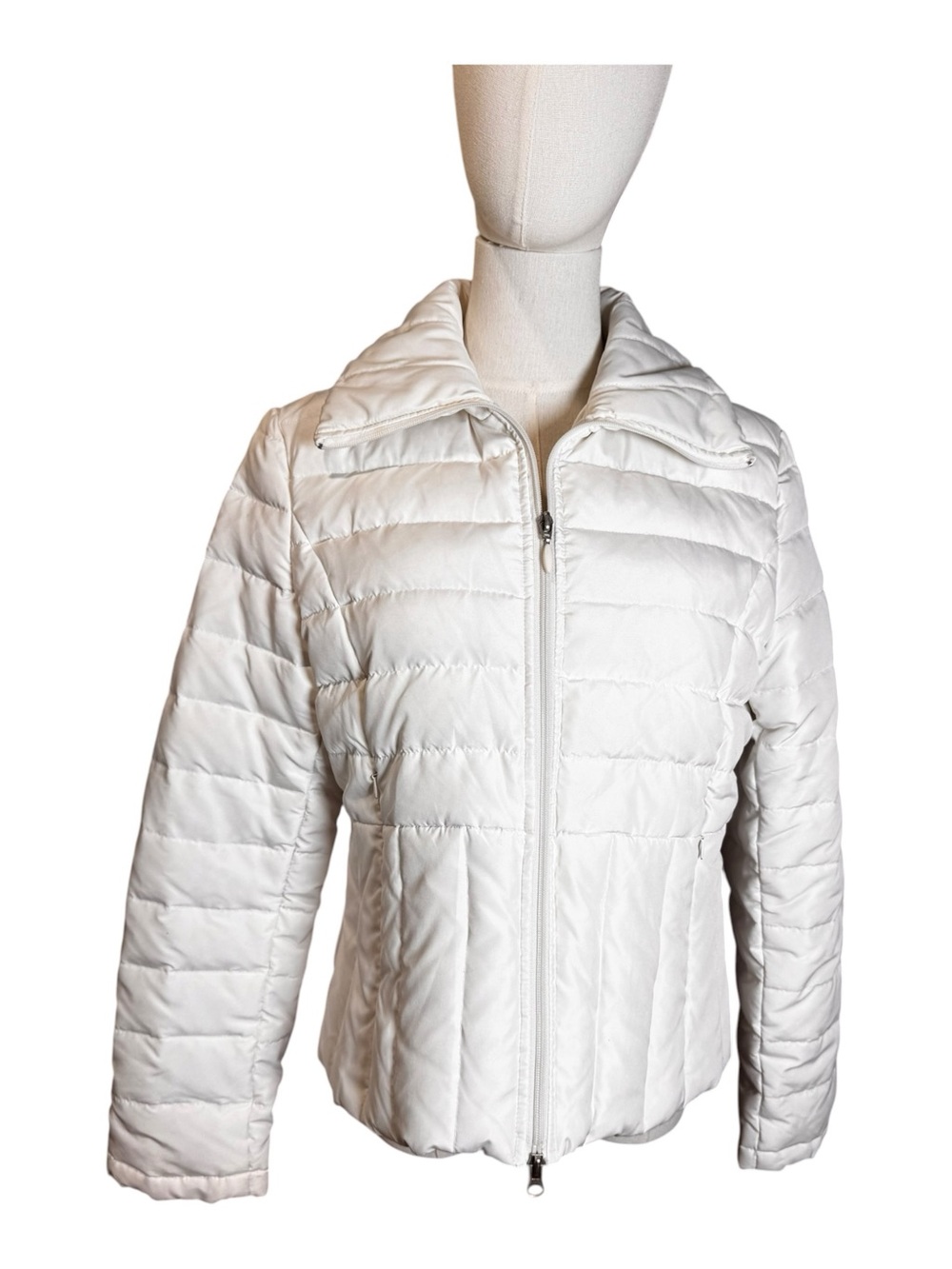 Kenneth Cole Reaction White Quilted Puffer Jacket